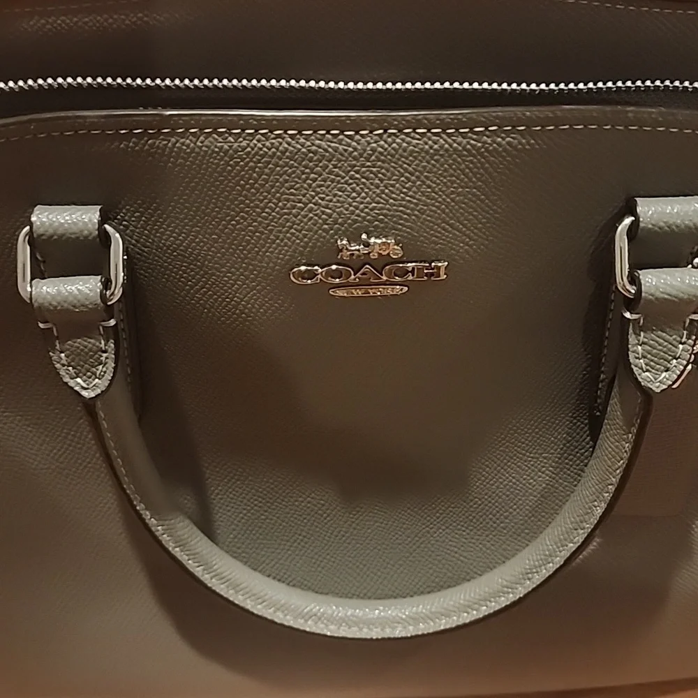 Coach Dark Gray Purse and Wallet Set